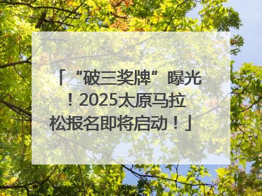 “破三奖牌”曝光！2025太原马拉松报名即将启动！