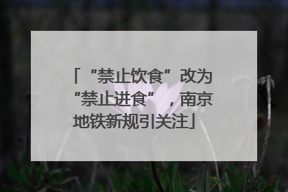 “禁止饮食”改为“禁止进食”，南京地铁新规引关注