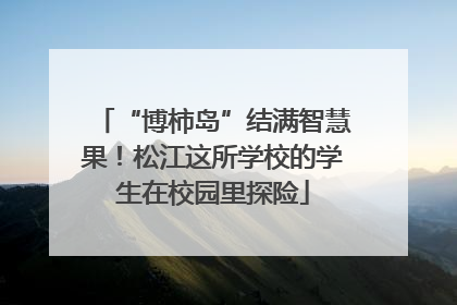 “博柿岛”结满智慧果！松江这所学校的学生在校园里探险