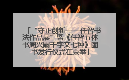 “守正创新——任智书法作品展”暨《任智五体书周兴嗣千字文七种》图书发行仪式在京举