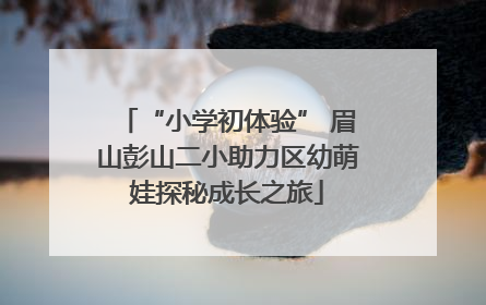 “小学初体验” 眉山彭山二小助力区幼萌娃探秘成长之旅
