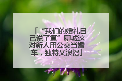 “我们的婚礼自己说了算”聊城这对新人用公交当婚车，独特又浪漫