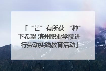 “芒”有所获 “种”下希望 滨州职业学院进行劳动实践教育活动
