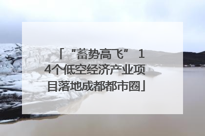 “蓄势高飞” 14个低空经济产业项目落地成都都市圈