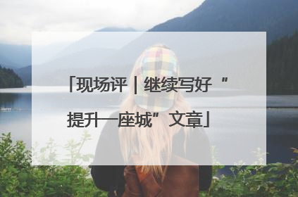 现场评｜继续写好“提升一座城”文章