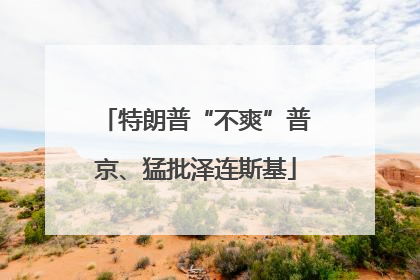特朗普“不爽”普京、猛批泽连斯基