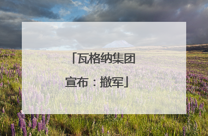 瓦格纳集团宣布：撤军