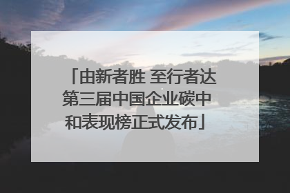 由新者胜 至行者达 第三届中国企业碳中和表现榜正式发布