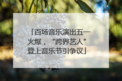 百场音乐演出五一火爆，“跨界艺人”登上音乐节引争议