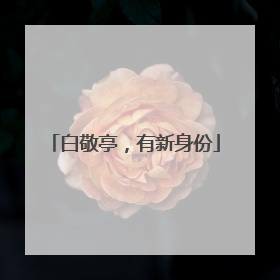 白敬亭，有新身份