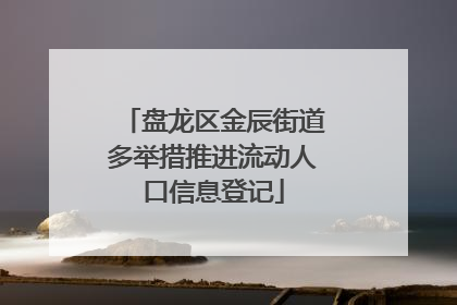 盘龙区金辰街道多举措推进流动人口信息登记