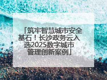 筑牢智慧城市安全基石！长沙政务云入选2025数字城市管理创新案例