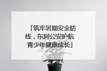 筑牢暑期安全防线，东阿公安护航青少年健康成长