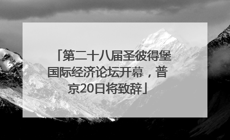 第二十八届圣彼得堡国际经济论坛开幕，普京20日将致辞