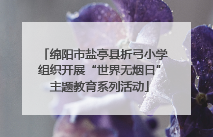 绵阳市盐亭县折弓小学组织开展“世界无烟日”主题教育系列活动