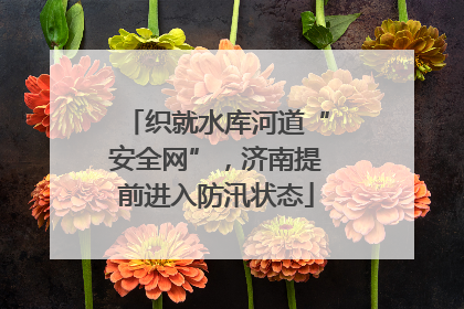 织就水库河道“安全网”，济南提前进入防汛状态