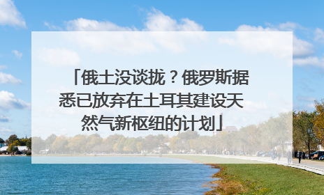 俄土没谈拢？俄罗斯据悉已放弃在土耳其建设天然气新枢纽的计划