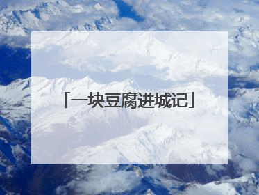 一块豆腐进城记