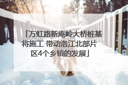 万虹路新庵岭大桥桩基将施工 带动洛江北部片区4个乡镇的发展