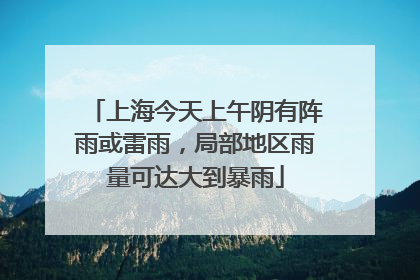 上海今天上午阴有阵雨或雷雨，局部地区雨量可达大到暴雨