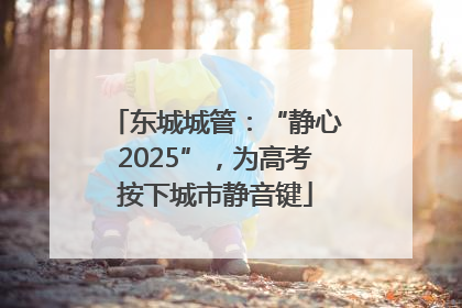 东城城管：“静心2025”，为高考按下城市静音键