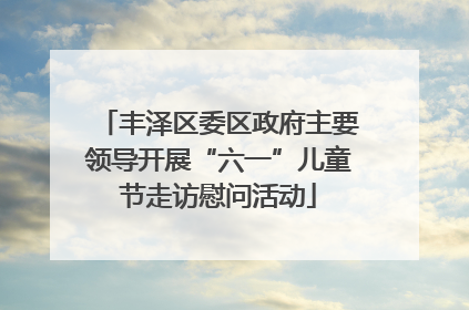 丰泽区委区政府主要领导开展“六一”儿童节走访慰问活动