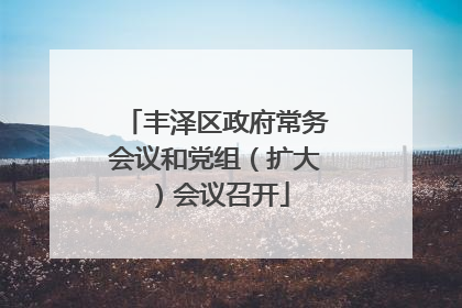 丰泽区政府常务会议和党组（扩大）会议召开