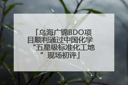 乌海广锦BDO项目顺利通过中国化学“五星级标准化工地”现场初评
