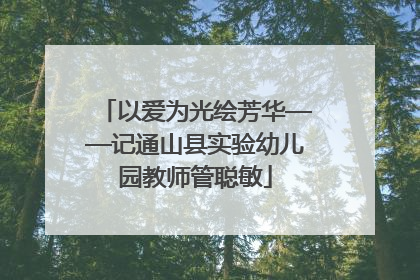 以爱为光绘芳华——记通山县实验幼儿园教师管聪敏