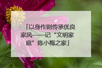以身作则传承优良家风——记“文明家庭”陈小梅之家