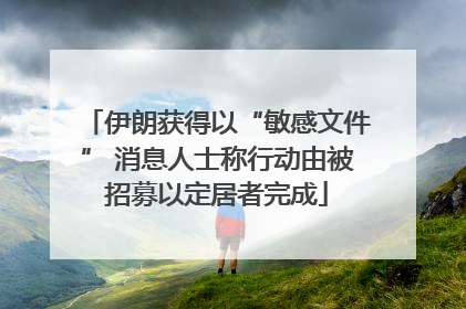 伊朗获得以“敏感文件” 消息人士称行动由被招募以定居者完成