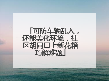 可防车辆乱入，还能美化环境，社区胡同口上新花箱巧解难题