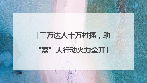 千万达人十万村播，助“荔”大行动火力全开