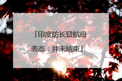 印度防长登航母表态：并未结束