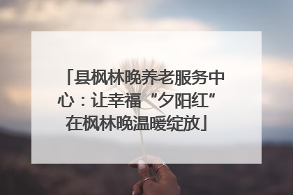县枫林晚养老服务中心：让幸福“夕阳红”在枫林晚温暖绽放