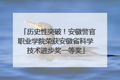 历史性突破！安徽警官职业学院荣获安徽省科学技术进步奖一等奖