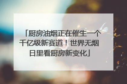 厨房油烟正在催生一个千亿级新赛道！世界无烟日里看厨房新变化