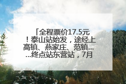 全程票价17.5元！泰山站始发，途经上高镇、燕家庄、范镇……终点站东营站，7月1日开通！