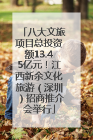 八大文旅项目总投资额13.45亿元！江西新余文化旅游（深圳）招商推介会举行