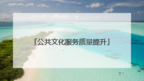 公共文化服务质量提升