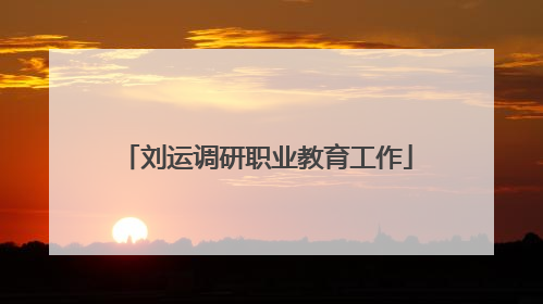刘运调研职业教育工作