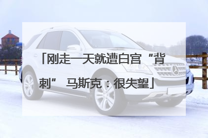 刚走一天就遭白宫“背刺” 马斯克：很失望