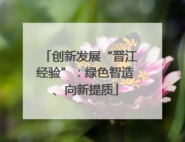 创新发展“晋江经验”：绿色智造、向新提质