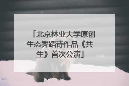 北京林业大学原创生态舞蹈诗作品《共生》首次公演