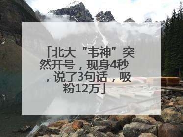 北大“韦神”突然开号，现身4秒，说了3句话，吸粉12万