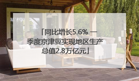 同比增长5.6% 一季度京津冀实现地区生产总值2.8万亿元