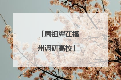 周祖翼在福州调研高校