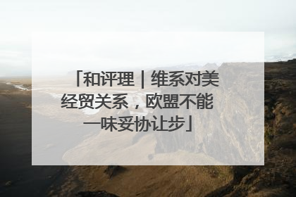 和评理｜维系对美经贸关系，欧盟不能一味妥协让步