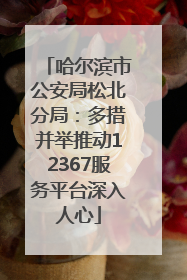 哈尔滨市公安局松北分局：多措并举推动12367服务平台深入人心