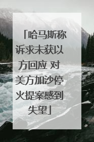 哈马斯称诉求未获以方回应 对美方加沙停火提案感到失望